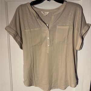 Lucky Brand Beige Button Down Shirt